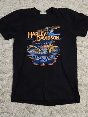 VTG 80s Rocky's Harley-Davidson London ON. Tee L